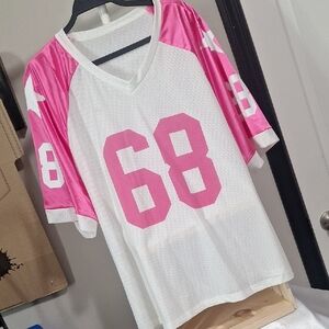 Pink and White Sports Jersey